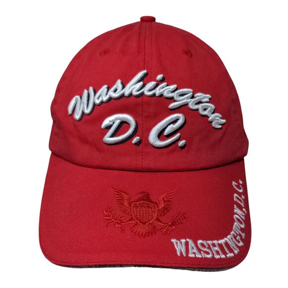 Washington DC Slideback Hat Red One Size Embroidered Triple Timber - Picture 1 of 9